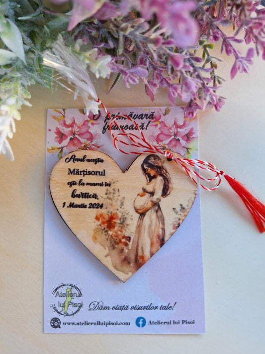 Martisor personalizat lemn -Maternity 3-ALTP 19