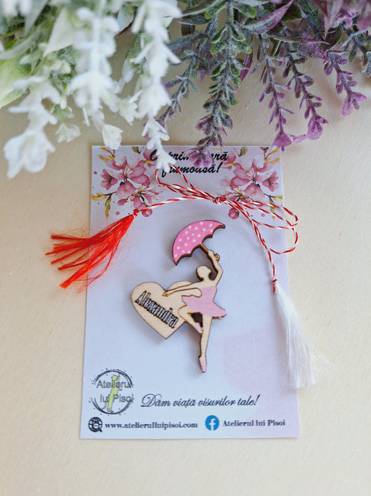 Martisor lemn personalizat Balerina ALTP 5