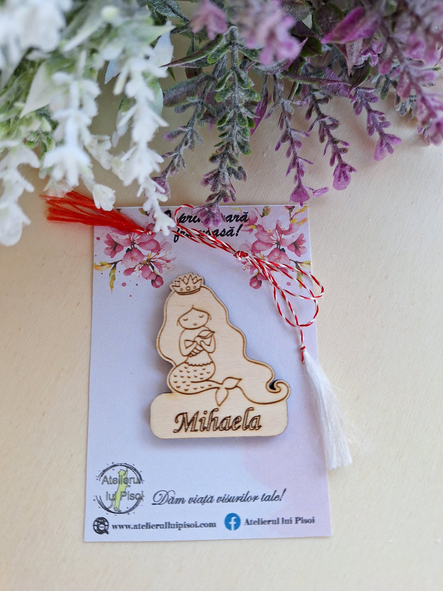 Martisor lemn personalizat Sirena ALTP 8