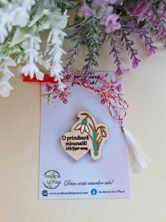 Martisor lemn personalizat Ghiocei ALTP 20