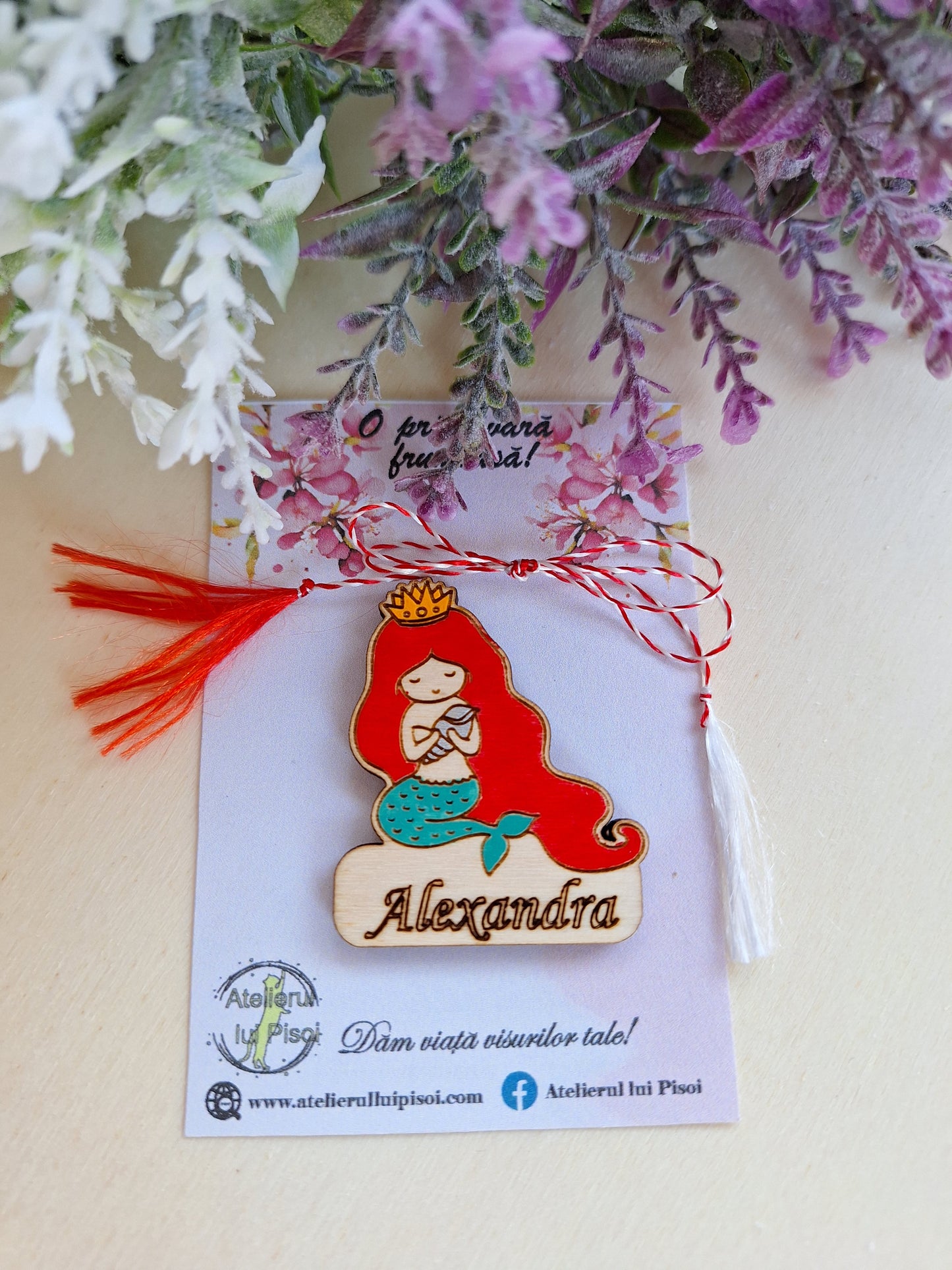 Martisor lemn personalizat Sirena ALTP 8