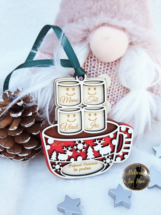 Glob din lemn personalizat Christmas chocolate - ALTP 54