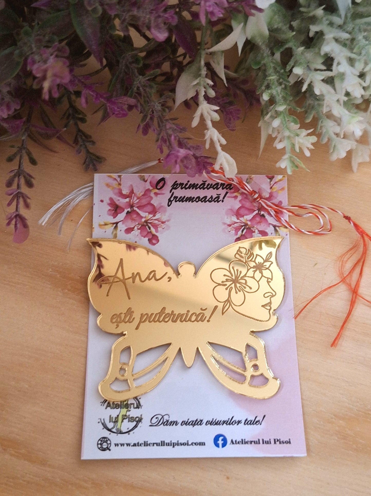 Martisor personalizat oglindă-Zbor de fluturi-ALTP 3