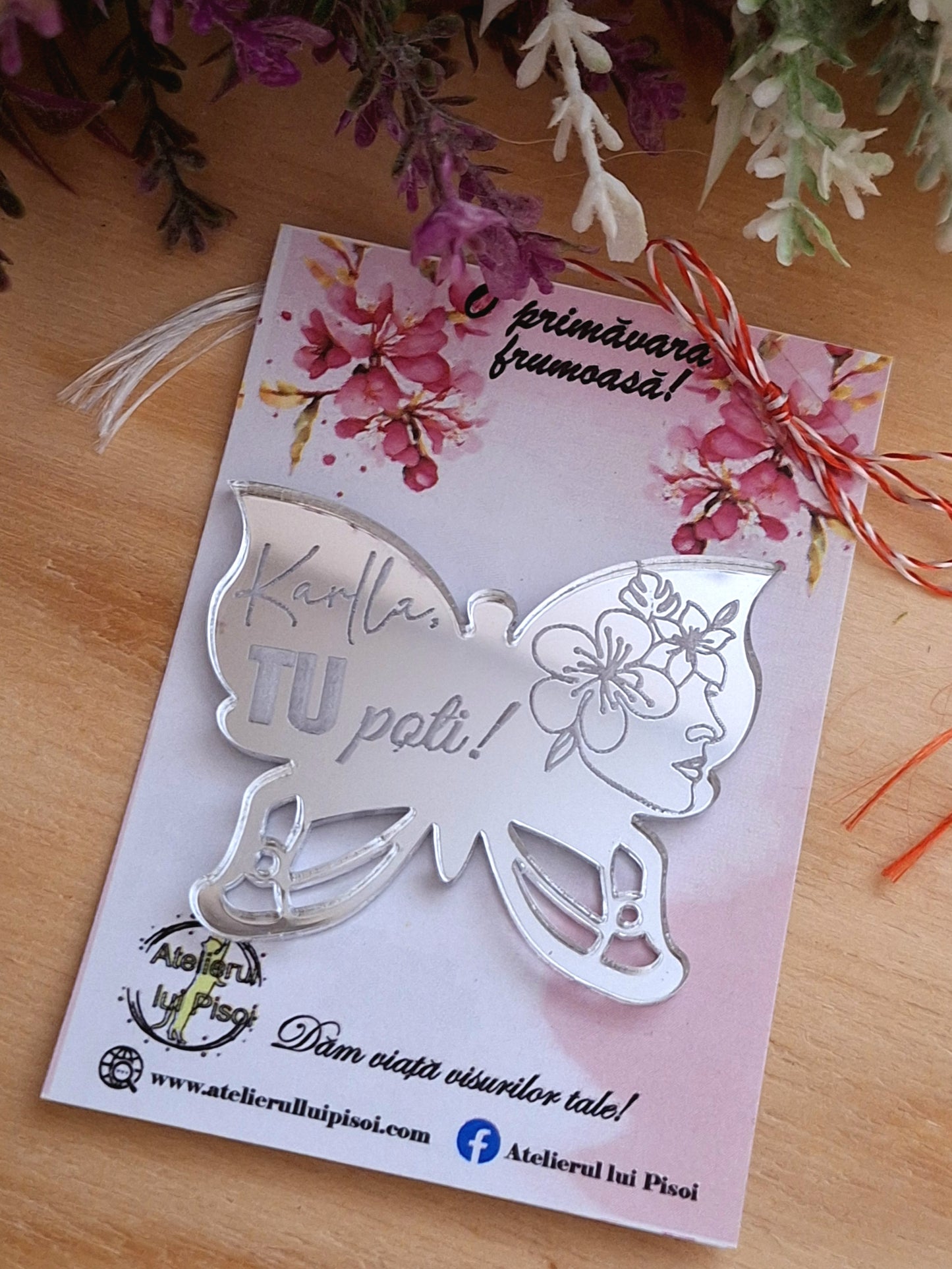 Martisor personalizat oglindă-Zbor de fluturi-ALTP 3