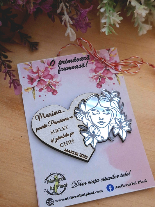 Martisor magnetic personalizat plexiglass -Feminitate -ALTP 8
