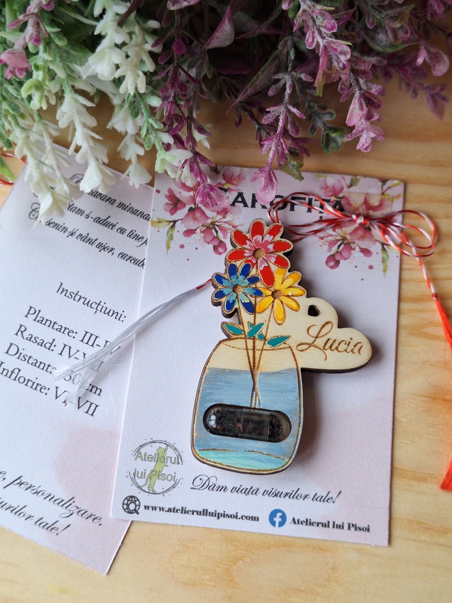 Martisor plantabil personalizat pictat -ALTP 9