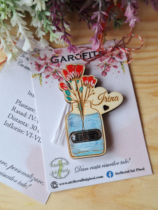 Martisor plantabil personalizat pictat -ALTP 11