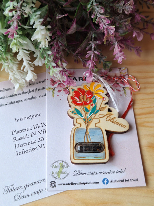 Martisor plantabil personalizat pictat -ALTP 8