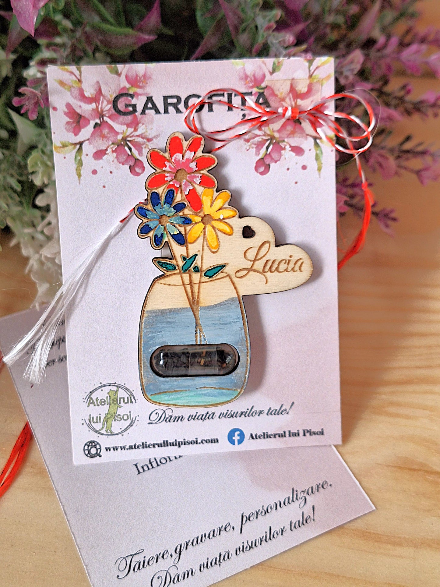 Martisor plantabil personalizat pictat -ALTP 9