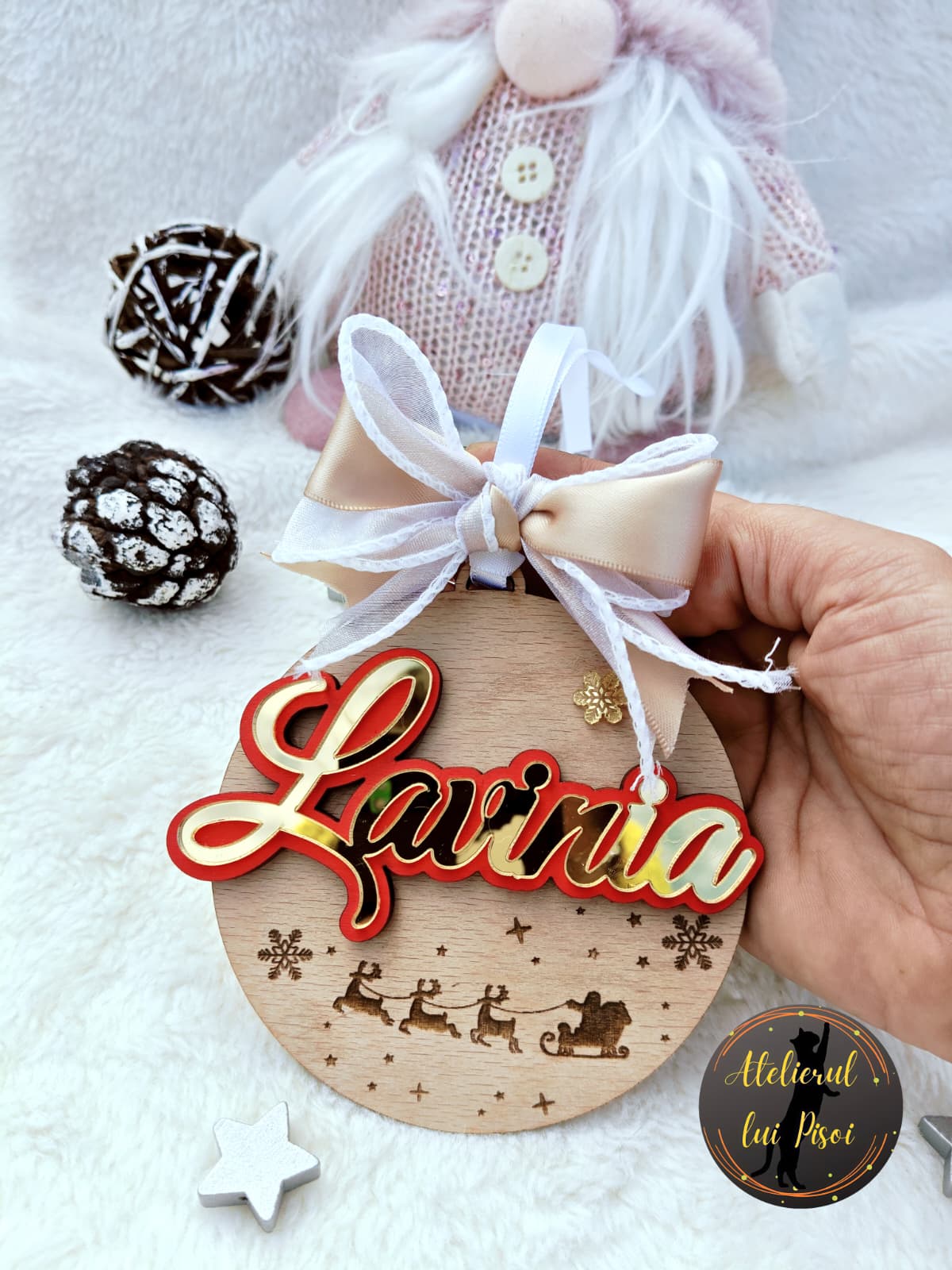 Glob din lemn personalizate cu Nume- ALTP 90