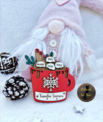 Glob din lemn personalizat Christmas Marshmallows - ALTP 93