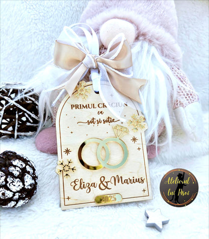 Glob din lemn Primul Craciun ca Sot si Sotie- ALTP 89