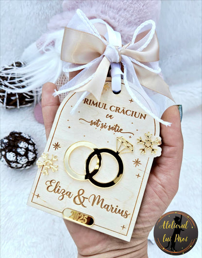 Glob din lemn Primul Craciun ca Sot si Sotie- ALTP 89