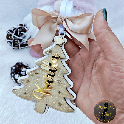 Glob lemn personalizat Christmas tree-v2-ALTP 98