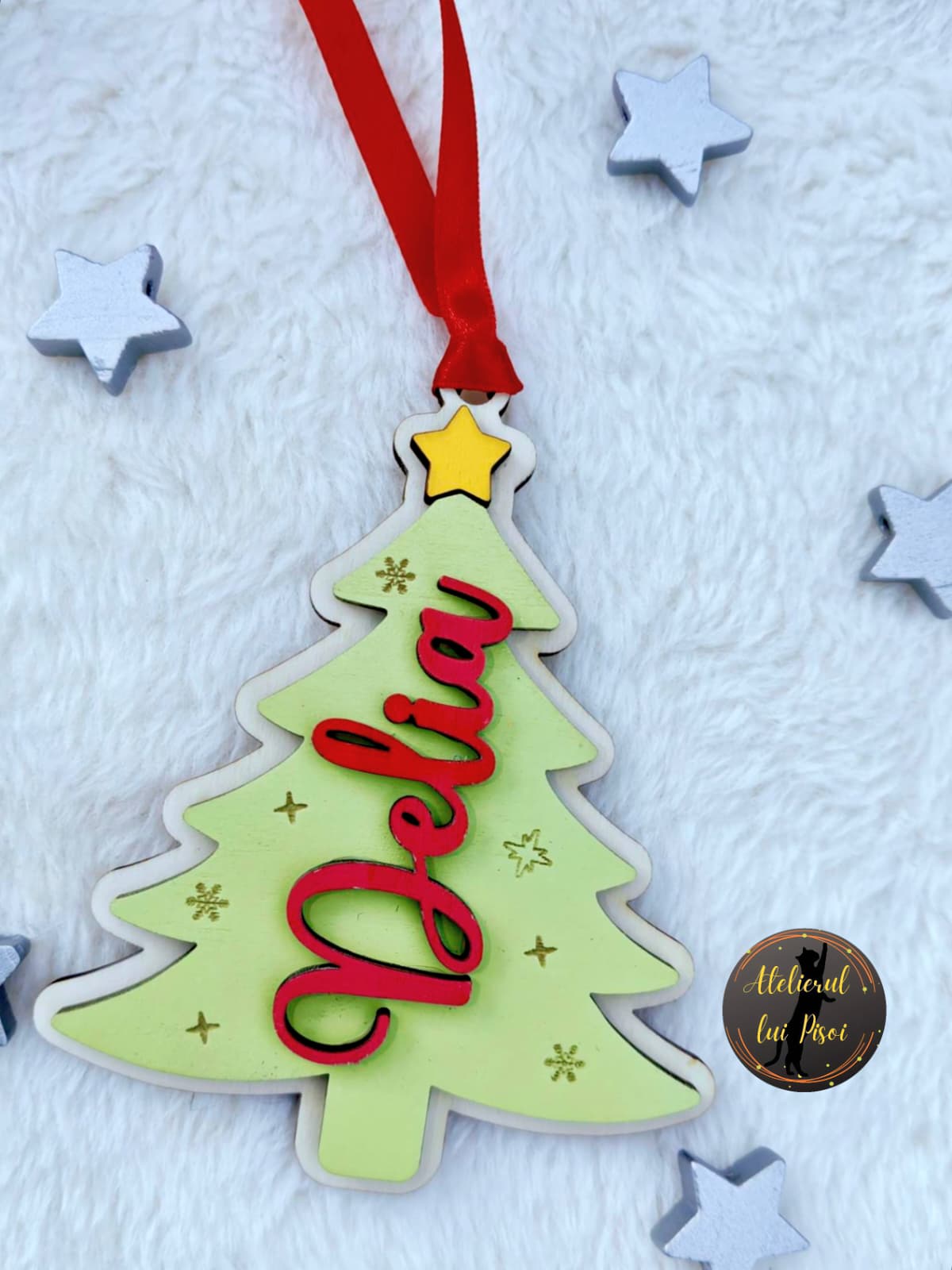 Glob lemn personalizat Christmas tree-v1-ALTP 97