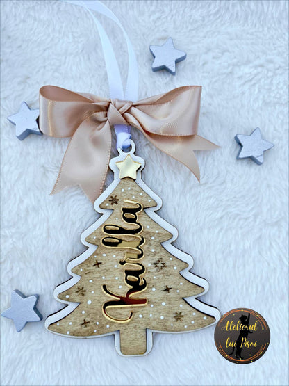 Glob lemn personalizat Christmas tree-v2-ALTP 98