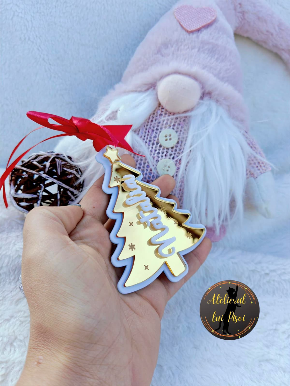 Glob lemn personalizat Christmas tree-v3-ALTP 99