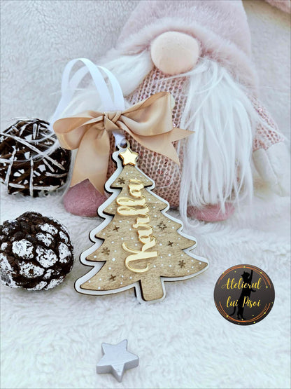 Glob lemn personalizat Christmas tree-v2-ALTP 98