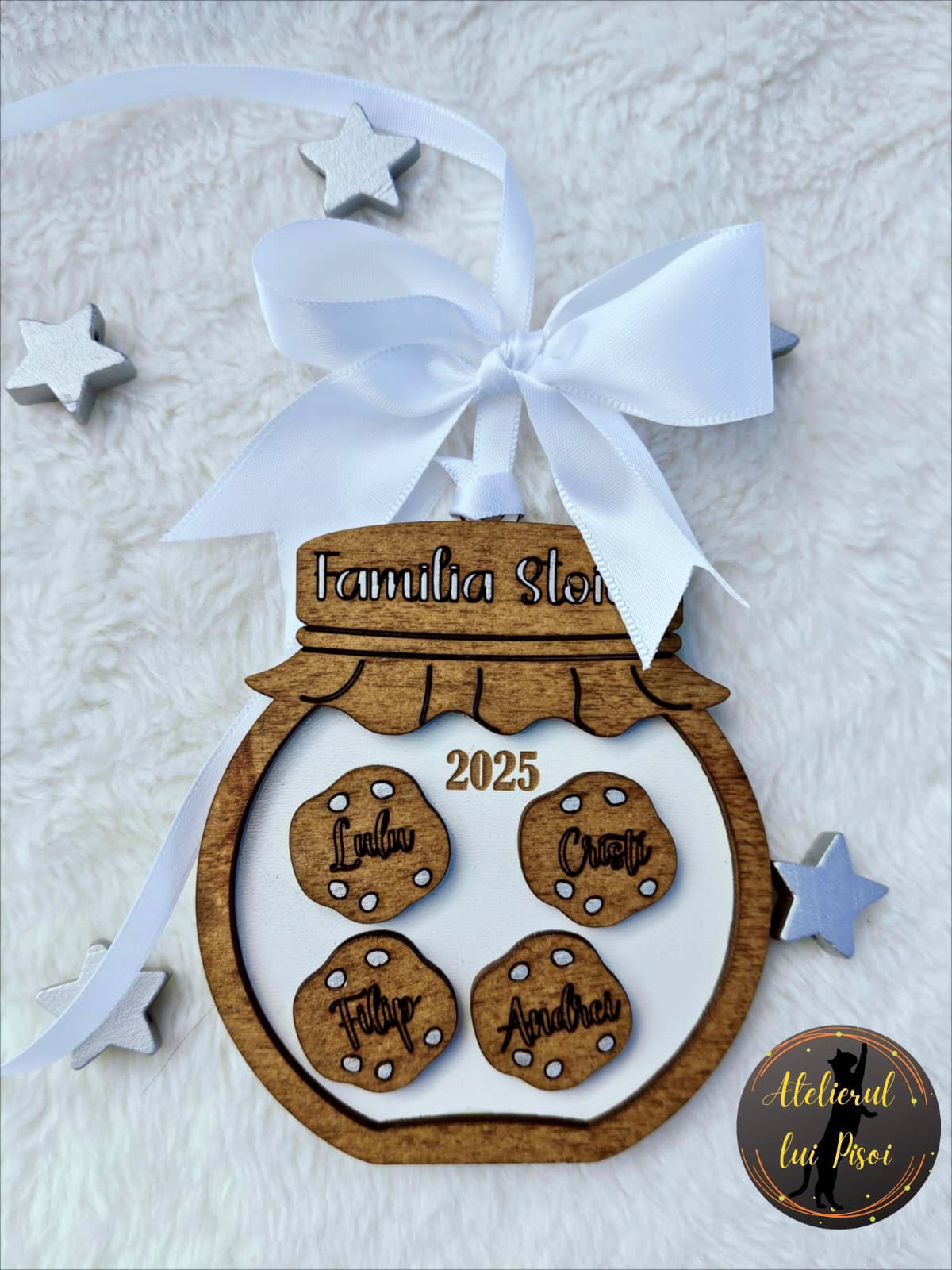 Glob din lemn personalizat Family cookies - ALTP 92