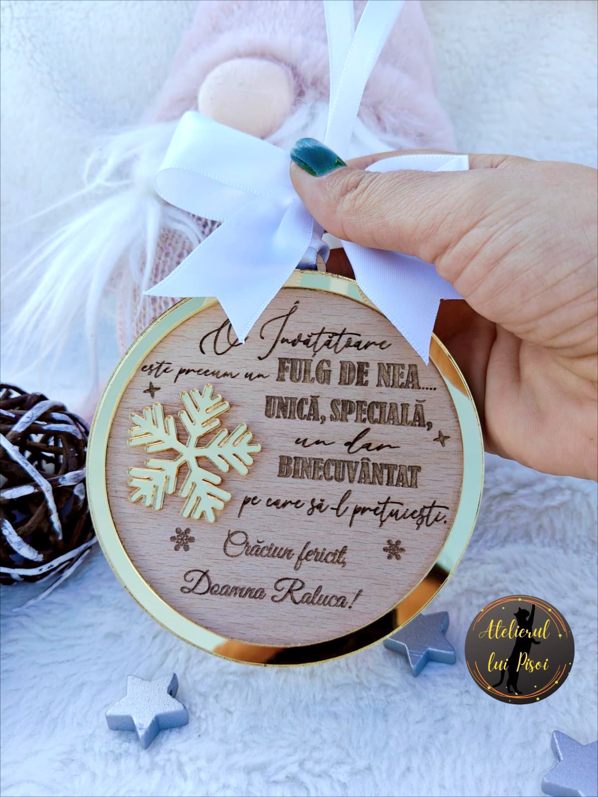 Glob lemn personalizat -Educatoare/Invatatoare- ALTP 87