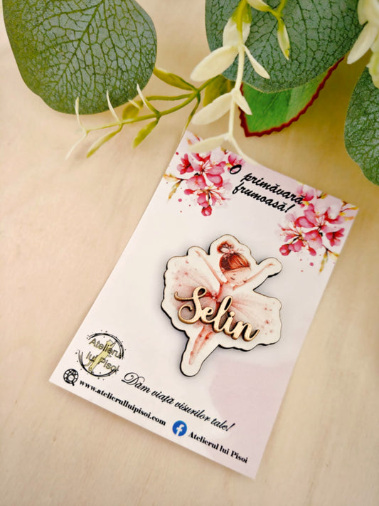 Martisor personalizat lemn -Balerina-ALTP 67