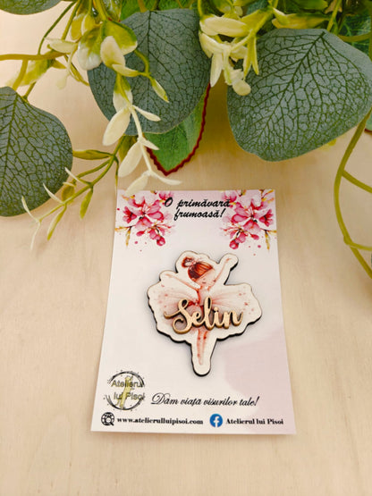 Martisor personalizat lemn -Balerina-ALTP 67