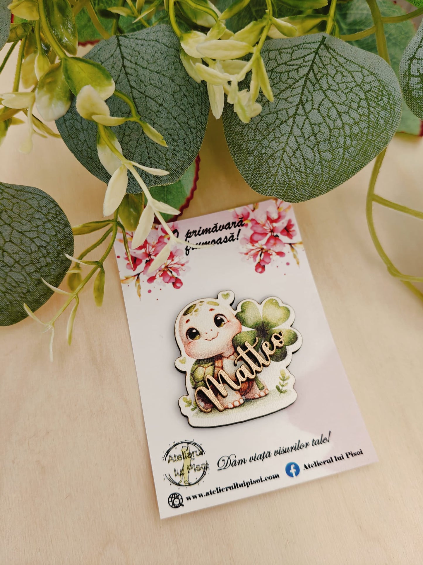 Martisor personalizat cu nume -Testoasa norocosa-ALTP 70