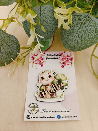 Martisor personalizat cu nume -Testoasa norocosa-ALTP 70