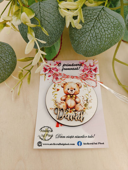 Martisor personalizat cu nume-Ursulet baietel-ALTP 78