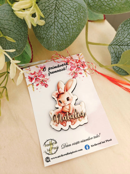 Martisor personalizat lemn-Iepuras- ALTP 58