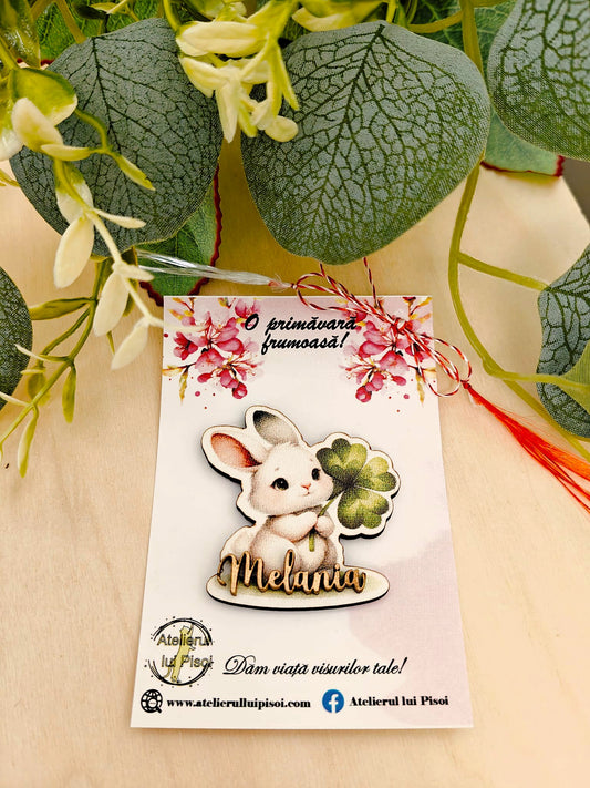Martisor personalizat cu nume-Iepuras norocos-ALTP 68
