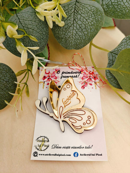 Martisor din lemn personalizat- Fluture-Bătaie de Aripi