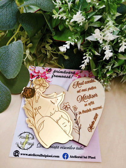 Martisor personalizat din lemn tip placheta-Mama-ALTP 15