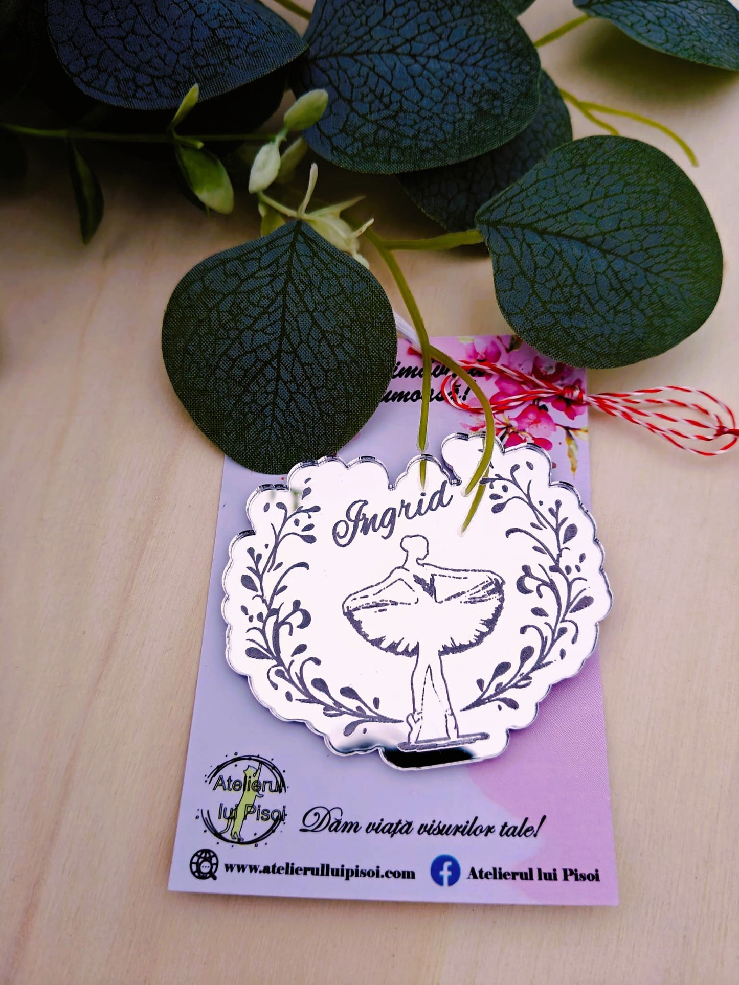 Martisor personalizat oglindă-Balerina