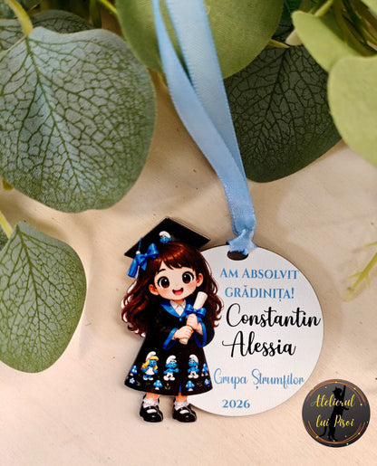 Medalie personalizata absolvire-Strumfi-ALTP8