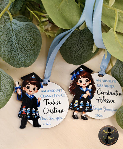 Medalie personalizata absolvire-Strumfi-ALTP8