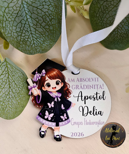 Medalie personalizata absolvire-Fluturas-ALTP3