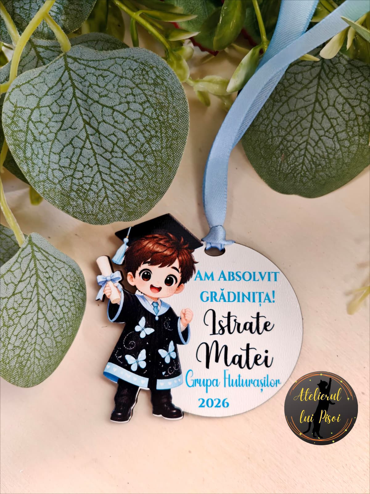 Medalie personalizata absolvire-Fluturas-ALTP3