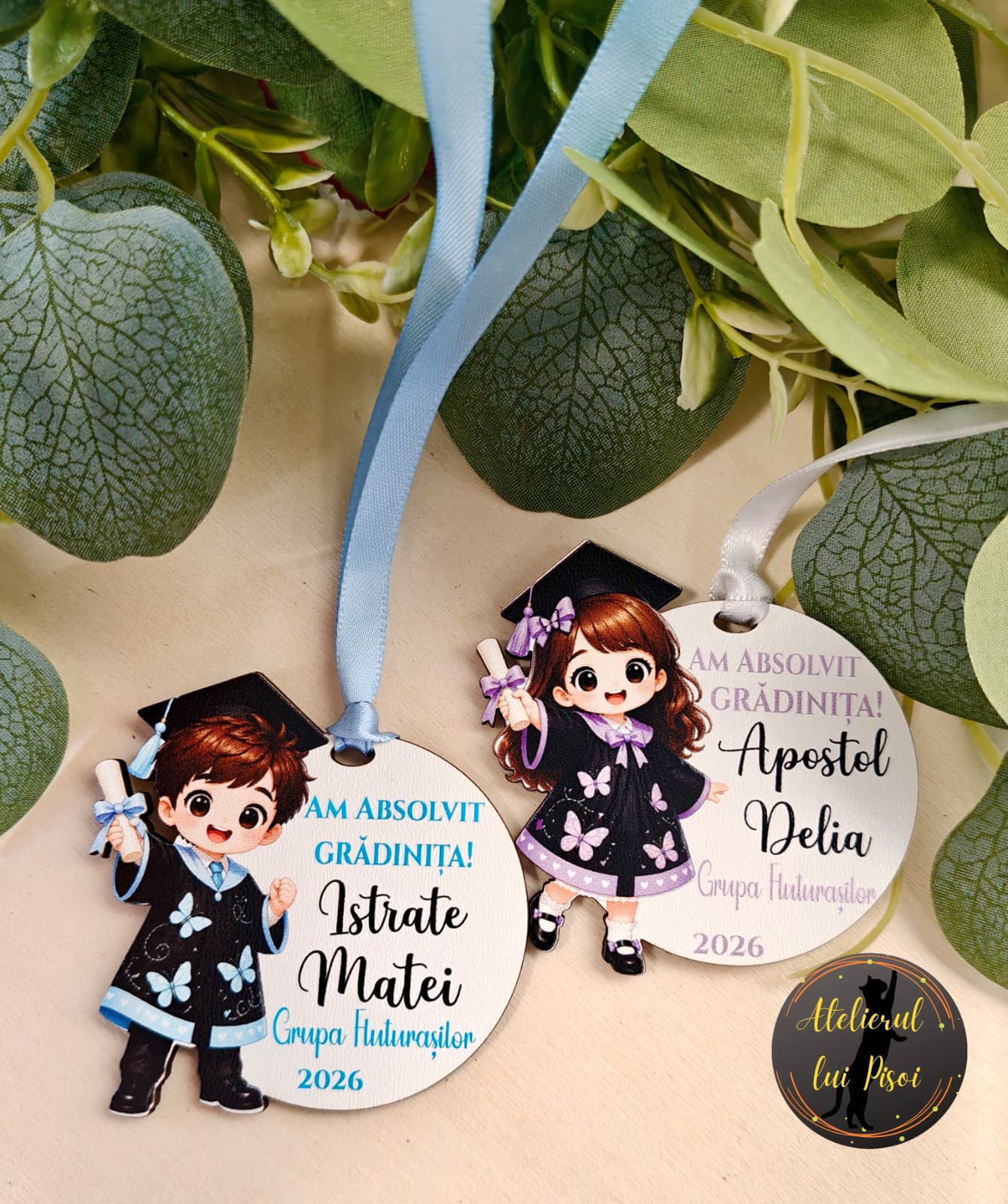 Medalie personalizata absolvire-Fluturas-ALTP3