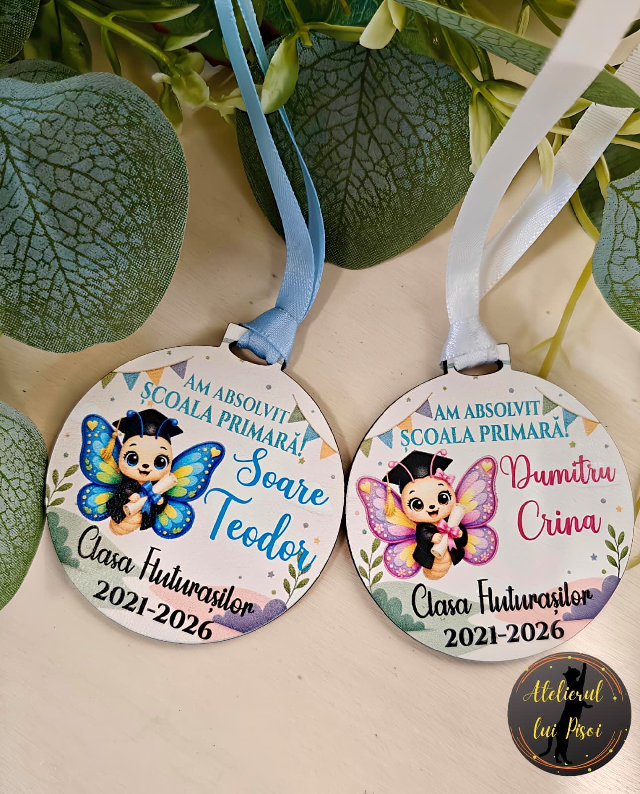 Medalie personalizata absolvire-Fluturas-ALTP4