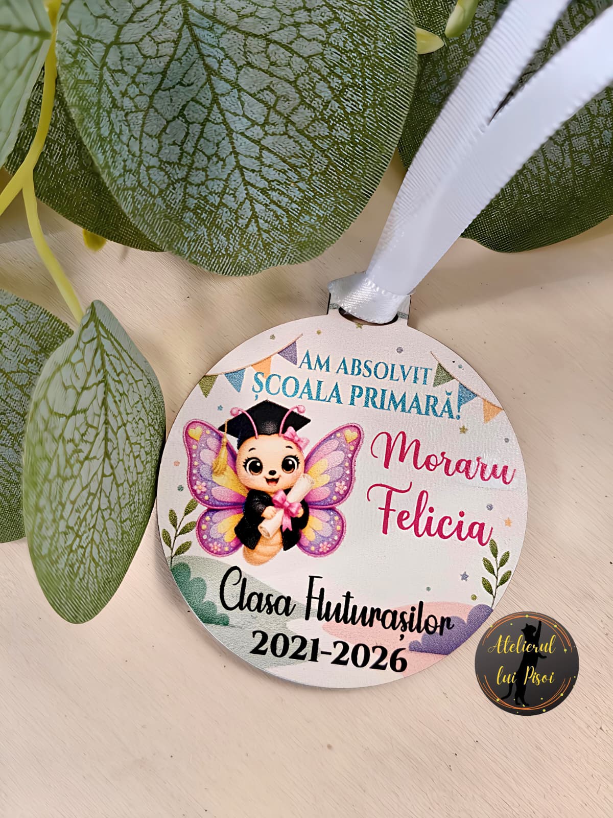 Medalie personalizata absolvire-Fluturas-ALTP4