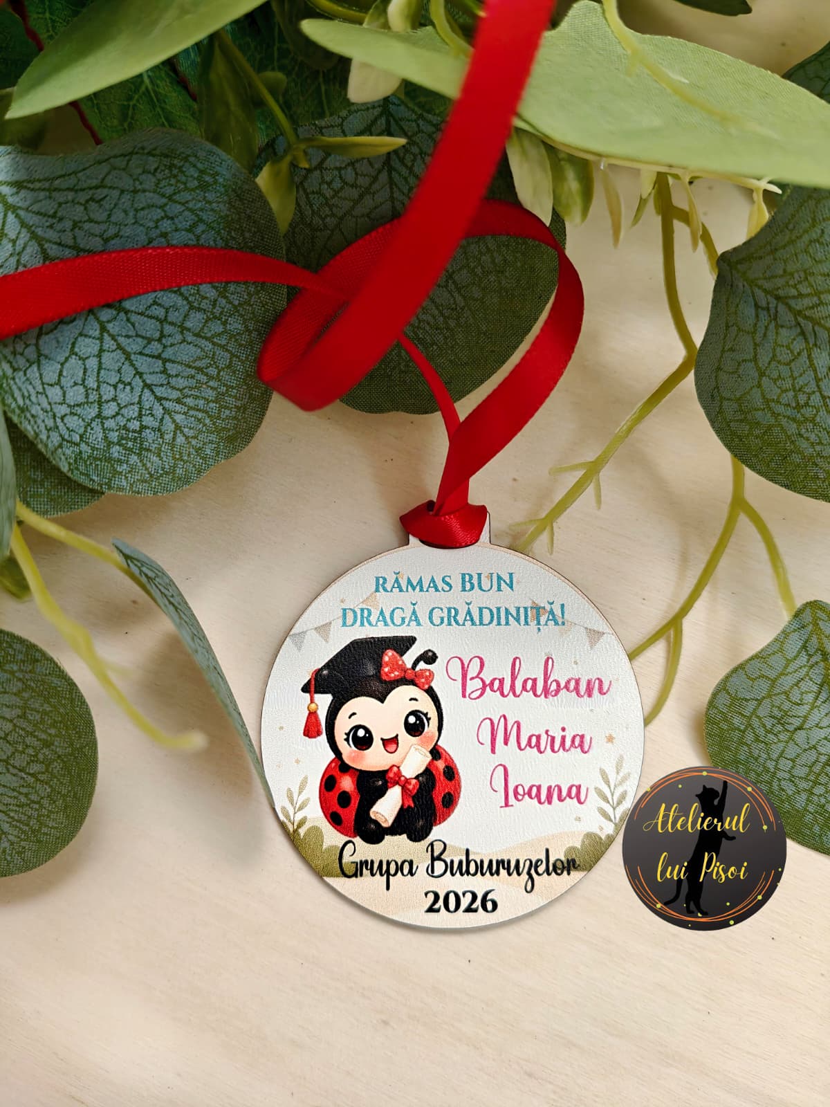 Medalie personalizata absolvire-Buburuza-ALTP5