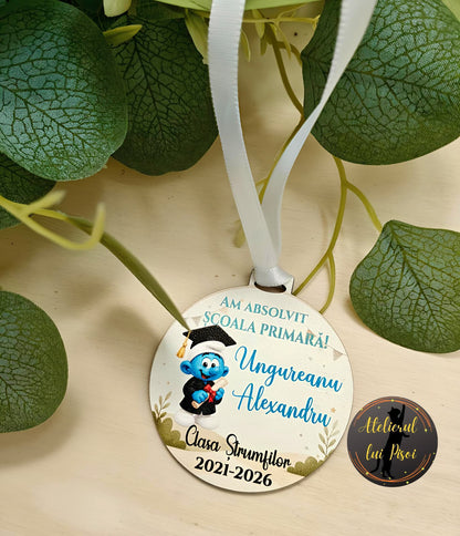 Medalie personalizata absolvire-Strumfi-ALTP7