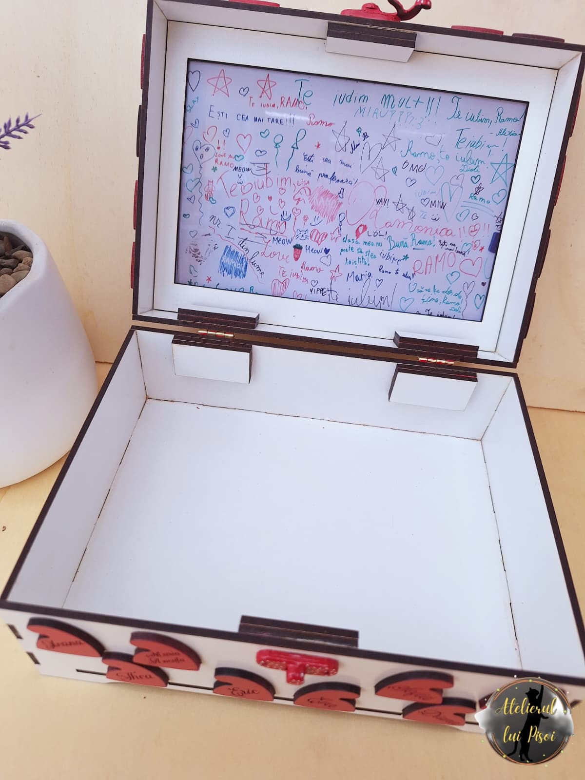 Cutie amintiri profesori personalizata-Strumfi