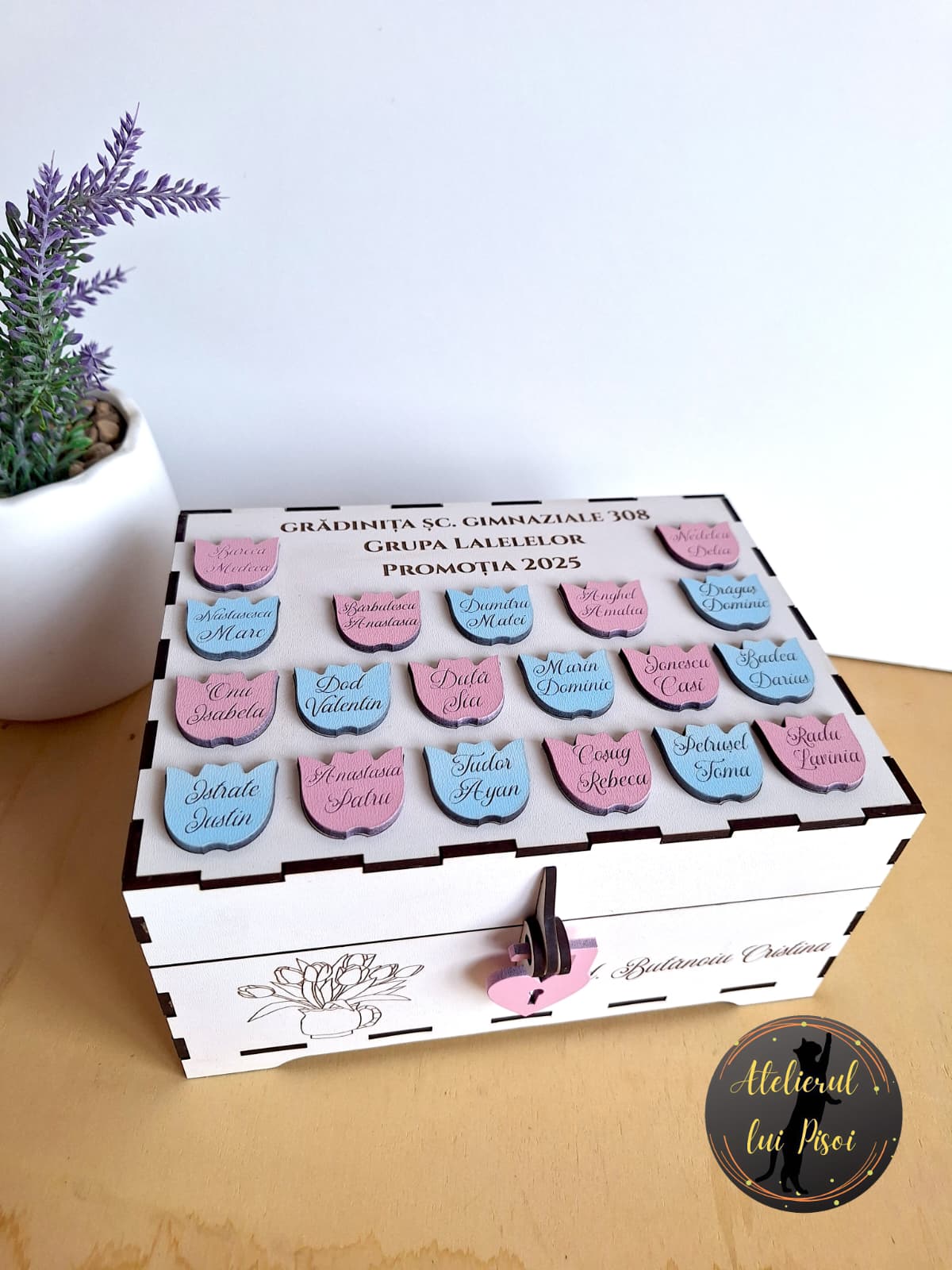 Cutie amintiri profesori personalizata-Lalele