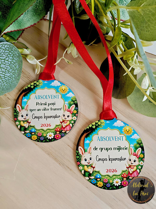 Medalie personalizata -Iepurasi-ALTP16