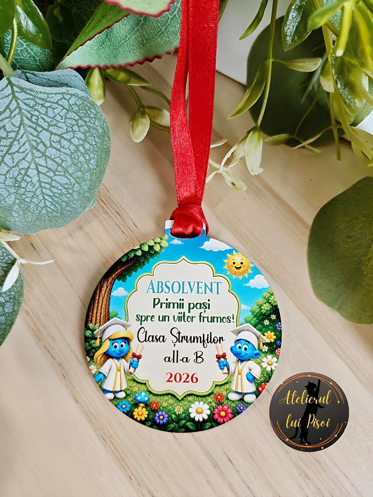 Medalie personalizata -Strumfi-ALTP15