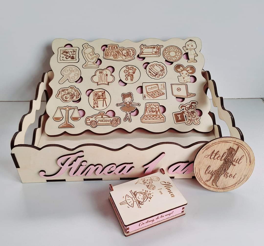 Set Tava turta/mot si Puzzle Meserii personalizate