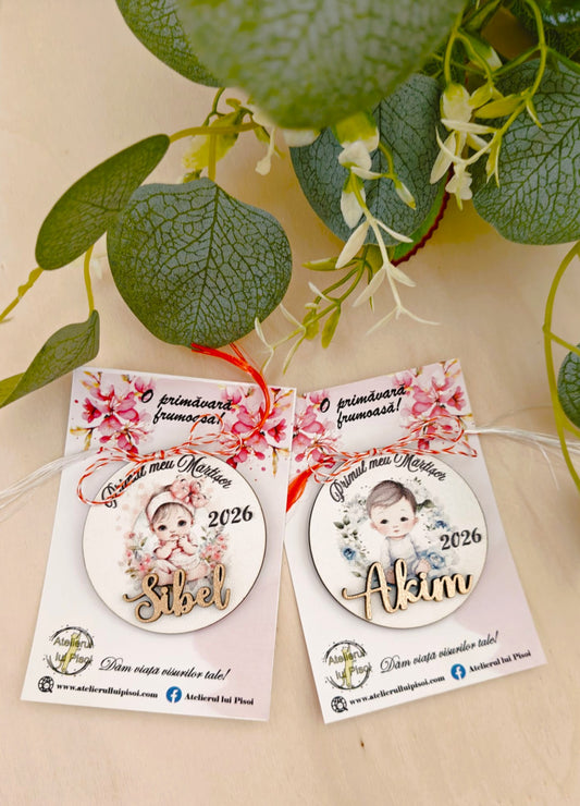 Martisor personalizat lemn -Primul meu Martisor-Fetita/Baietel_ALTP 52