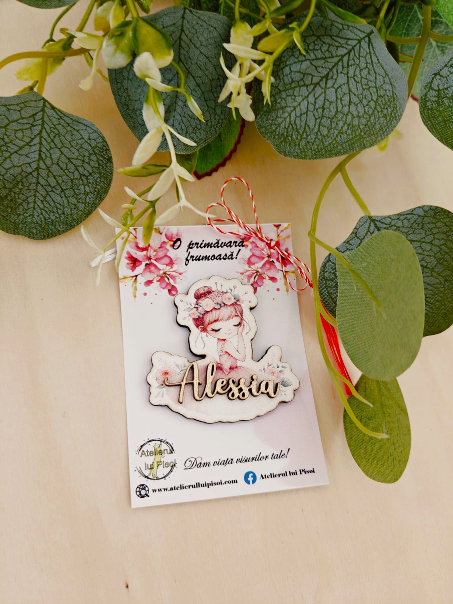 Martisor personalizat lemn -Balerina-ALTP 40